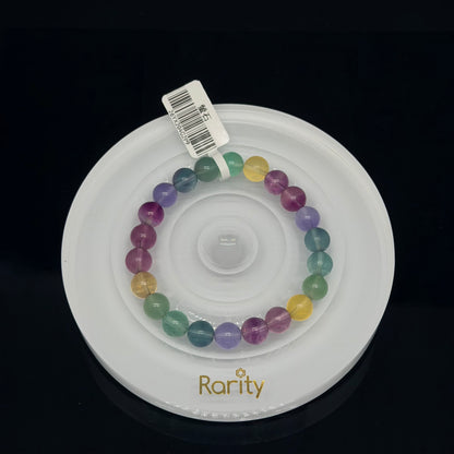 B004 高貨彩虹螢石手串8++mm